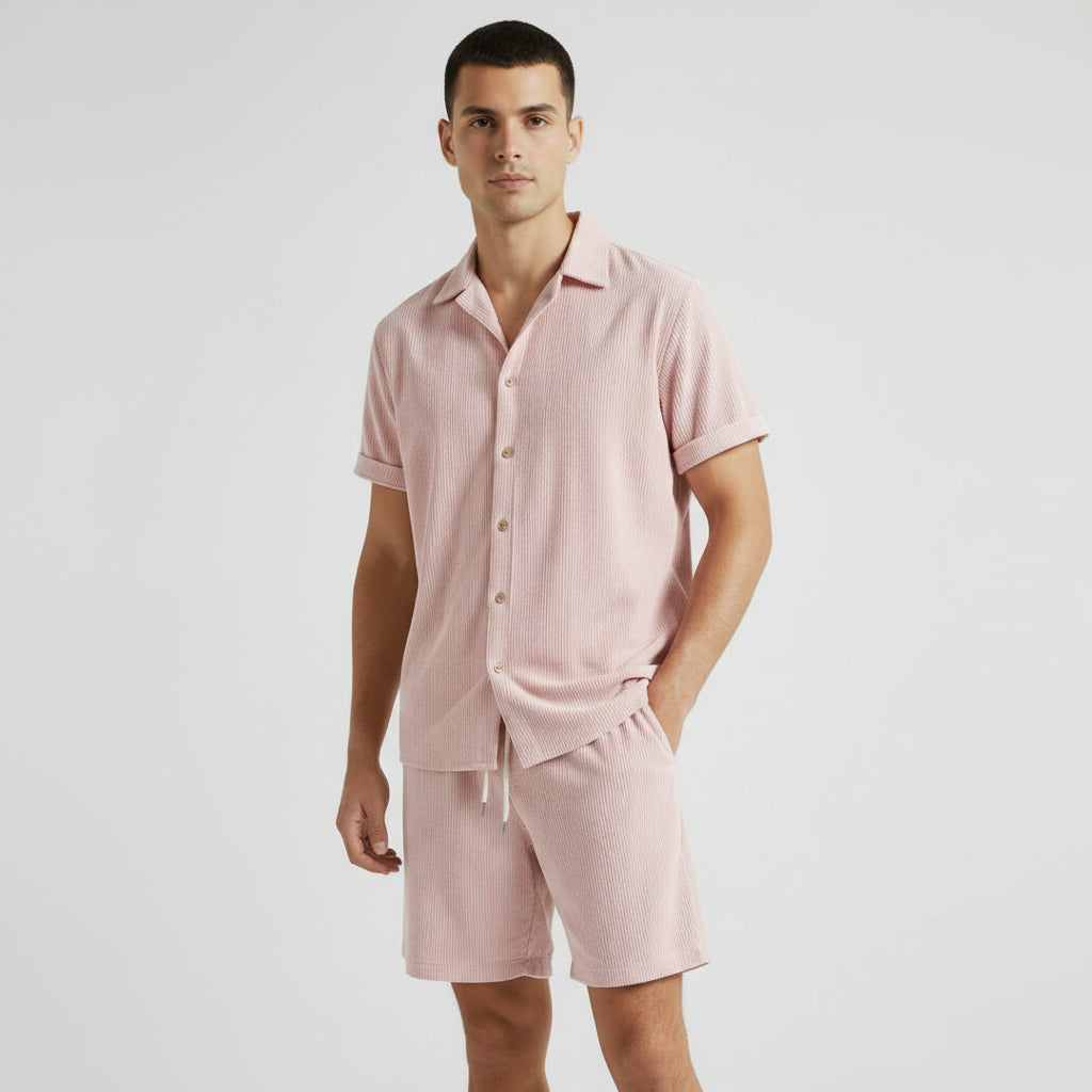 BYRAVERNO | Men’s Short-Sleeved Set – Linen Relaxed Two Piece