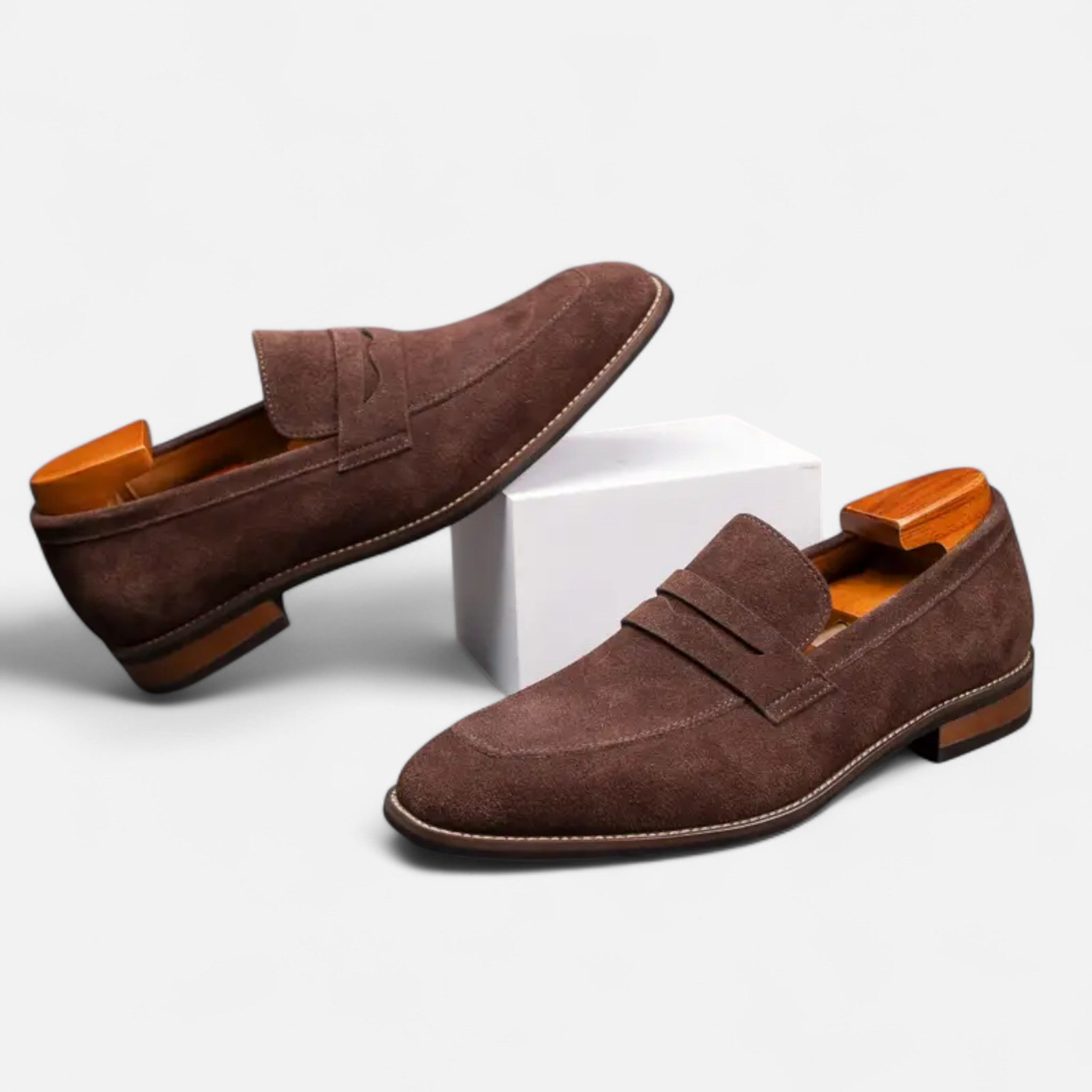 BYRAVERNO | Men’s Penny Loafers – Top Layer Cowhide Elegance