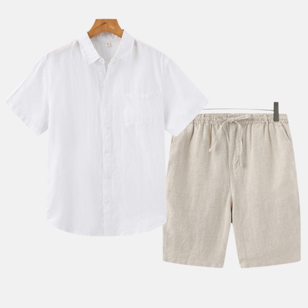 RAVERNO | Men’s Linen Combo Shorts – Refined Duo Styling