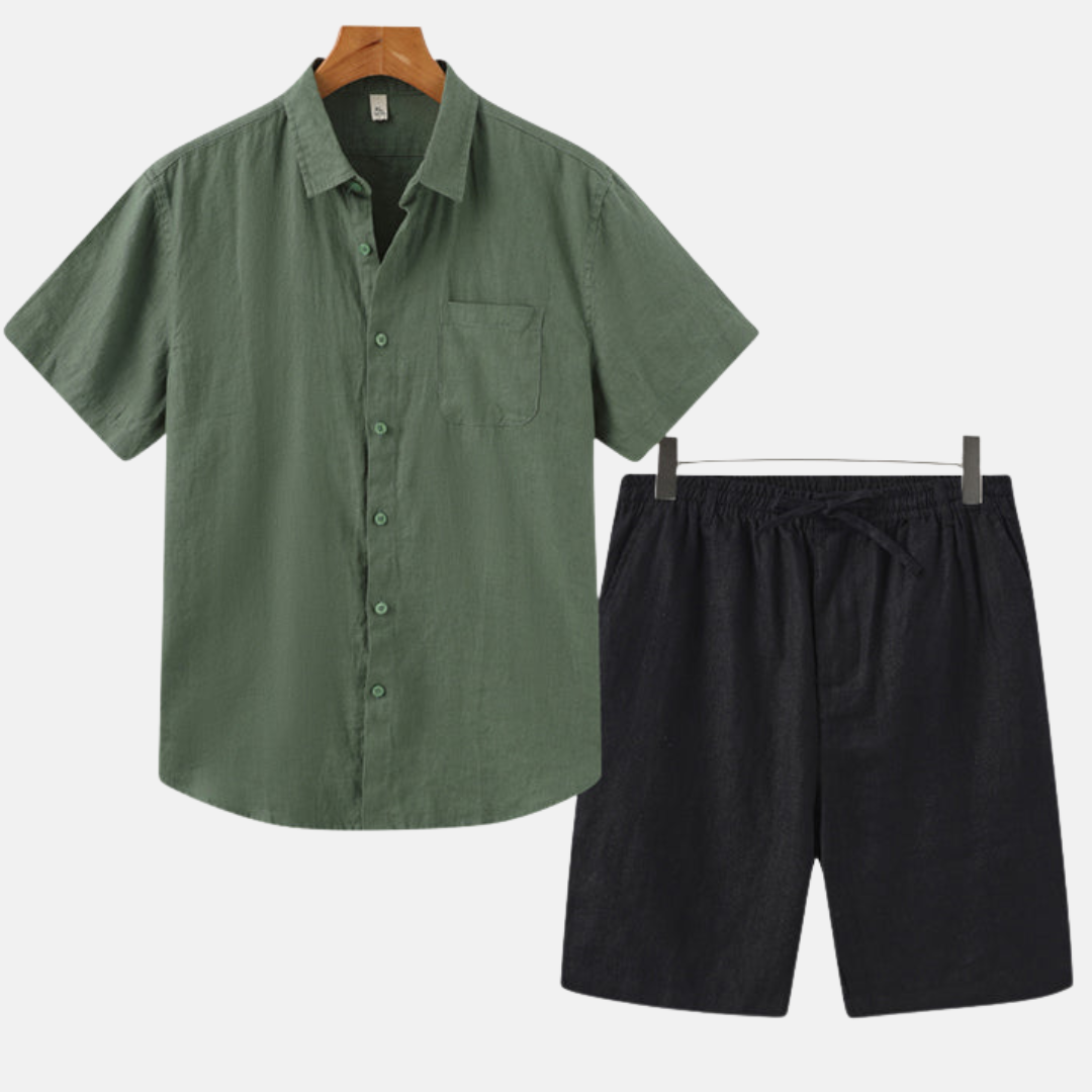 RAVERNO | Men’s Linen Combo Shorts – Refined Duo Styling