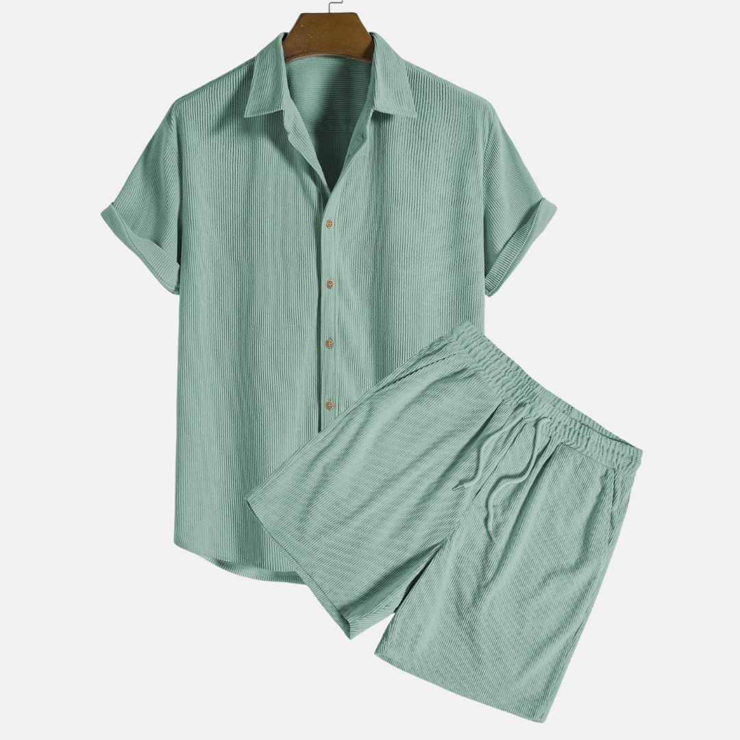 BYRAVERNO | Men’s Short-Sleeved Set – Linen Relaxed Two Piece