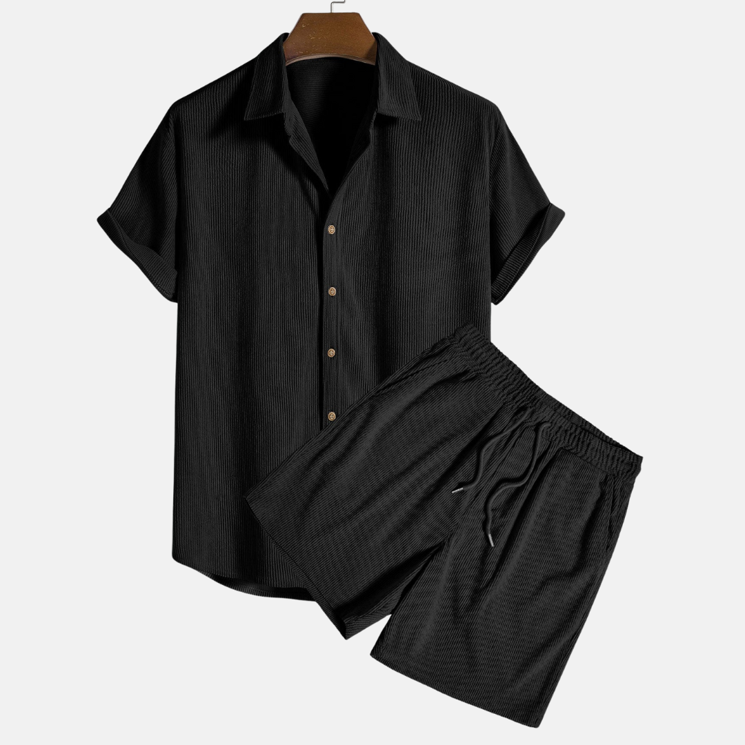 RAVERNO | Men’s Short-Sleeved Set – Linen Relaxed Duo