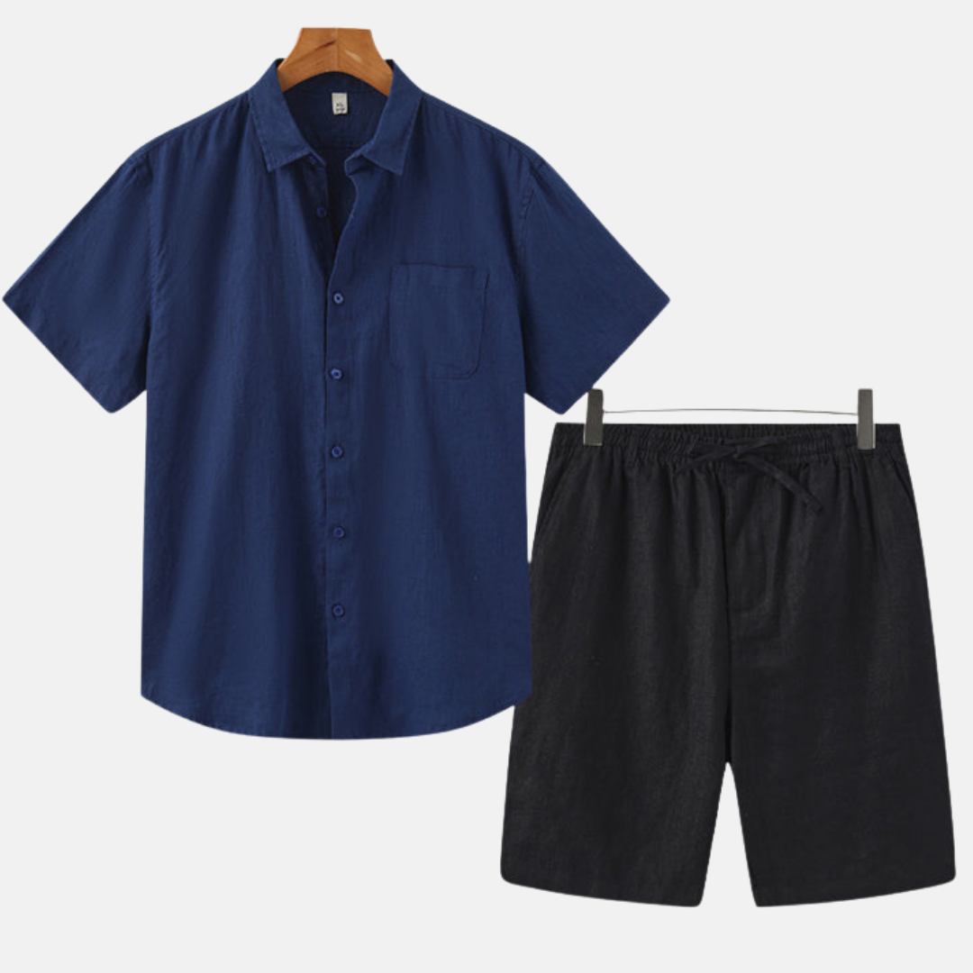 RAVERNO | Men’s Linen Combo Shorts – Refined Duo Styling