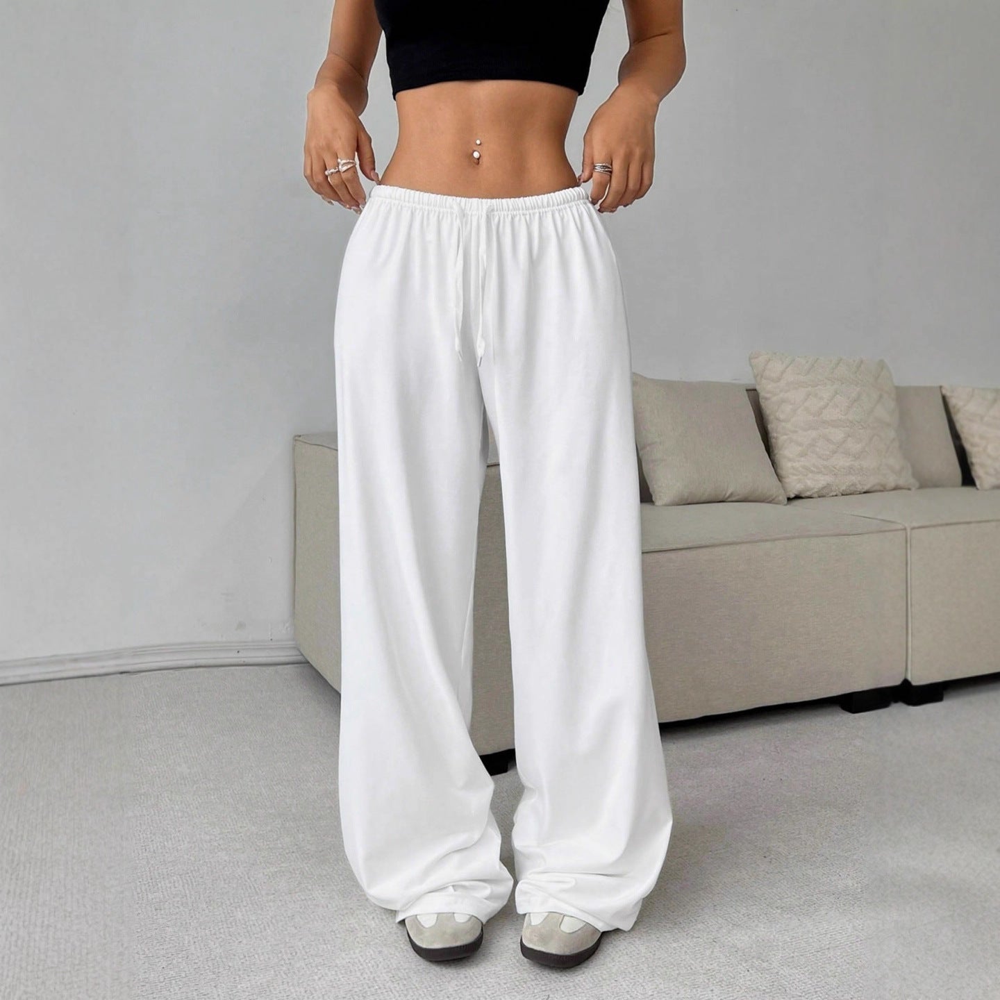 RAVERNO | Men’s Linen Wide-Leg Pants – Slack Loose Drawstring