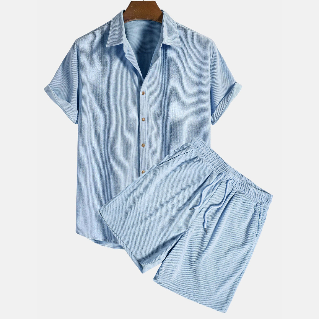 BYRAVERNO | Men’s Short-Sleeved Set – Linen Relaxed Two Piece