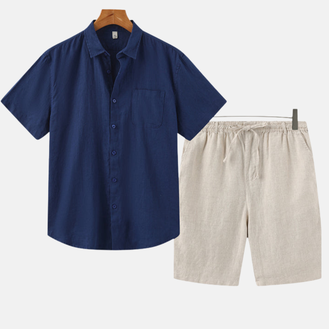 RAVERNO | Men’s Linen Combo Shorts – Refined Duo Styling
