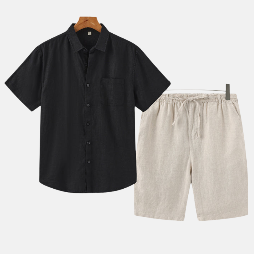 RAVERNO | Men’s Linen Combo Shorts – Refined Duo Styling