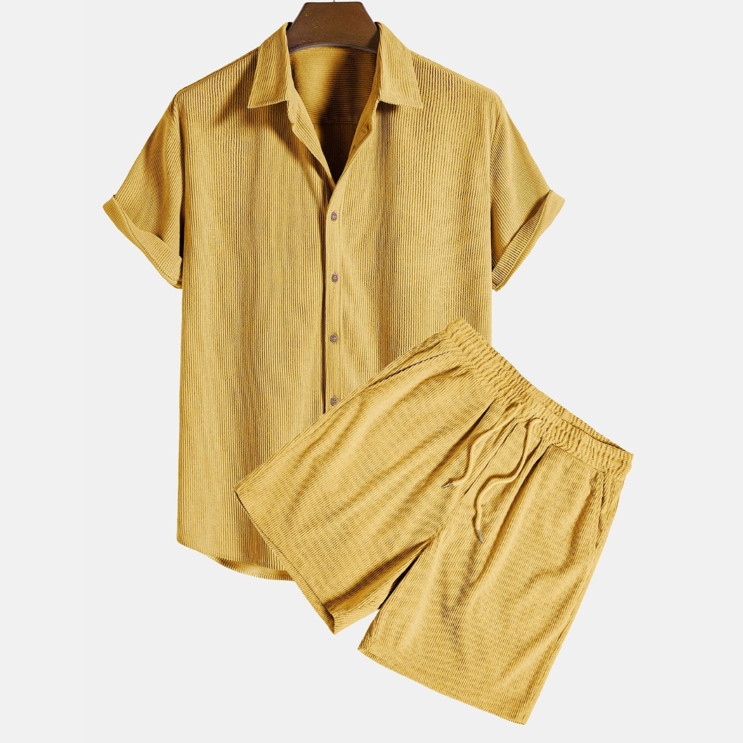 RAVERNO | Men’s Short-Sleeved Set – Linen Relaxed Duo