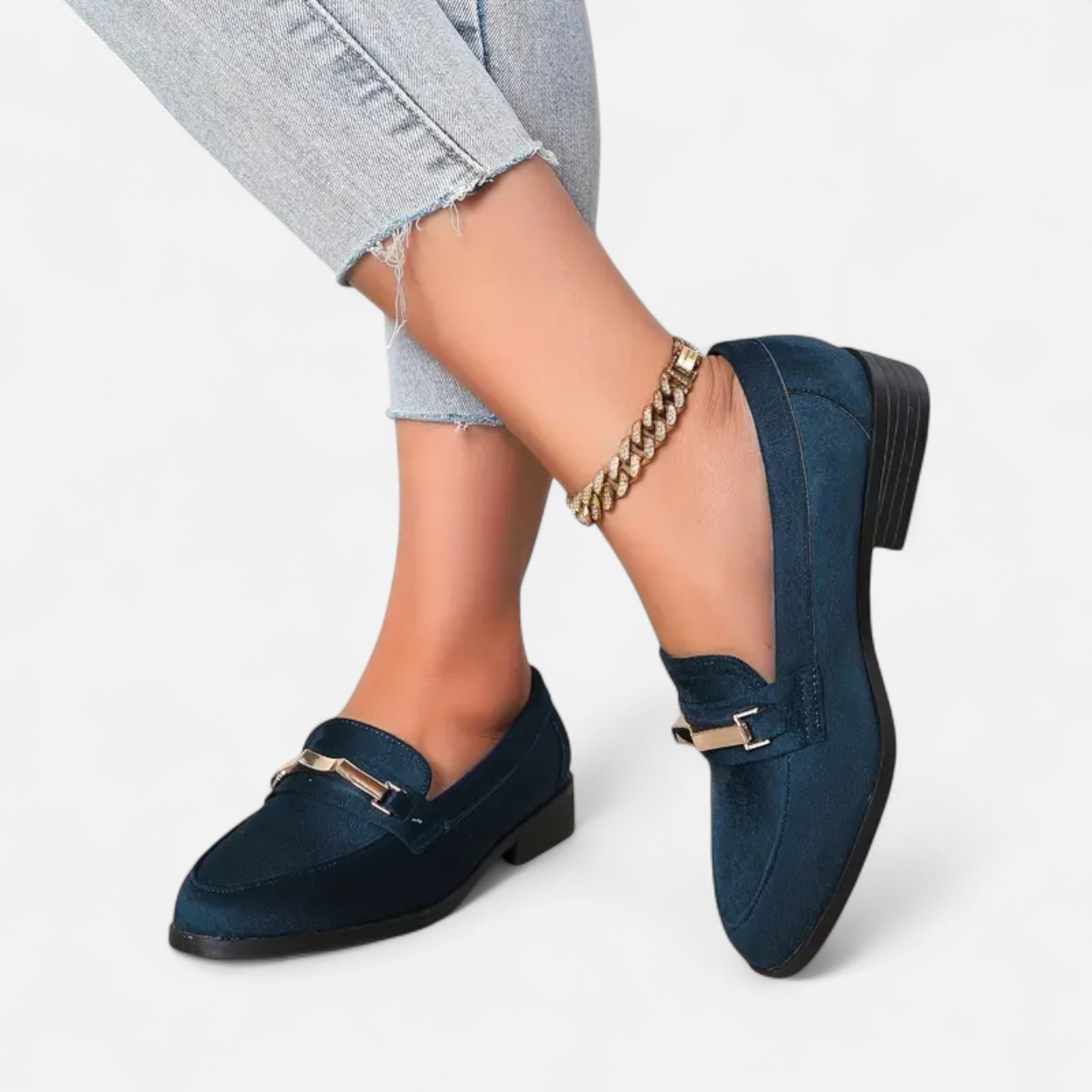RAVERNO | Women’s Loafers – Chic Metallic Accent Elegance