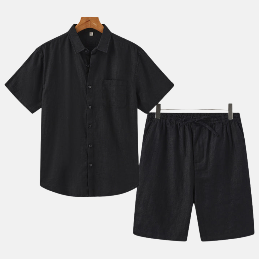 RAVERNO | Men’s Linen Combo Shorts – Refined Duo Styling