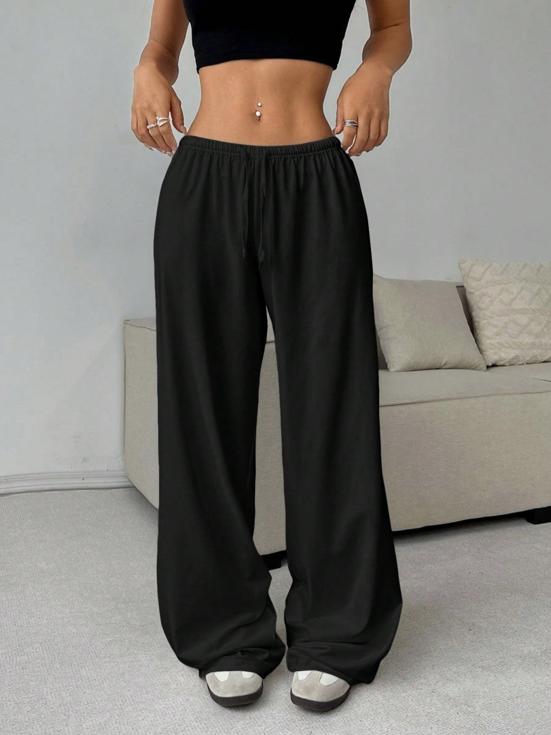 RAVERNO | Men’s Linen Wide-Leg Pants – Slack Loose Drawstring
