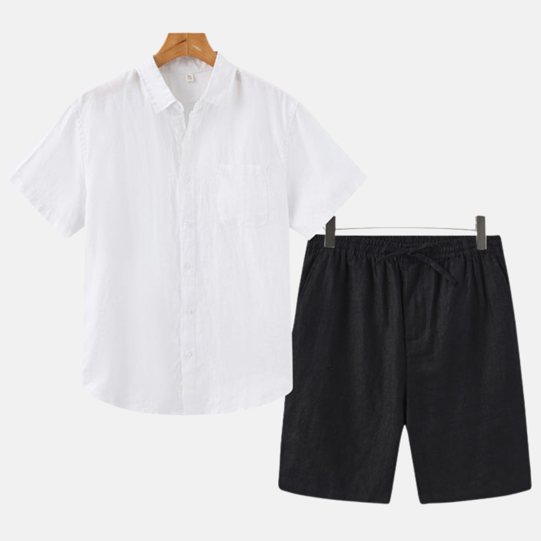 RAVERNO | Men’s Linen Combo Shorts – Refined Duo Styling