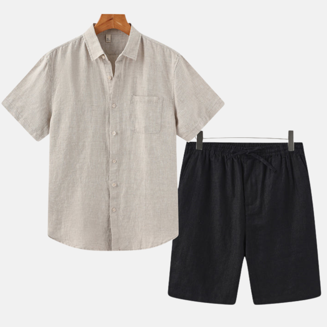 RAVERNO | Men’s Linen Combo Shorts – Refined Duo Styling