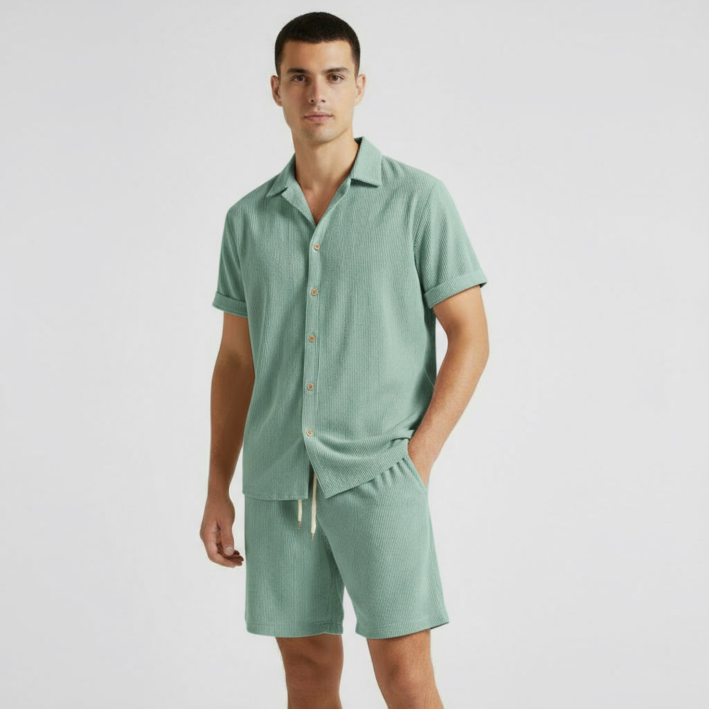 BYRAVERNO | Men’s Short-Sleeved Set – Linen Relaxed Two Piece