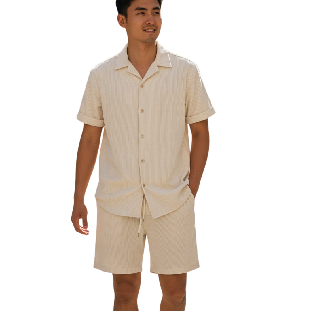 RAVERNO | Men’s Short-Sleeved Set – Linen Relaxed Duo