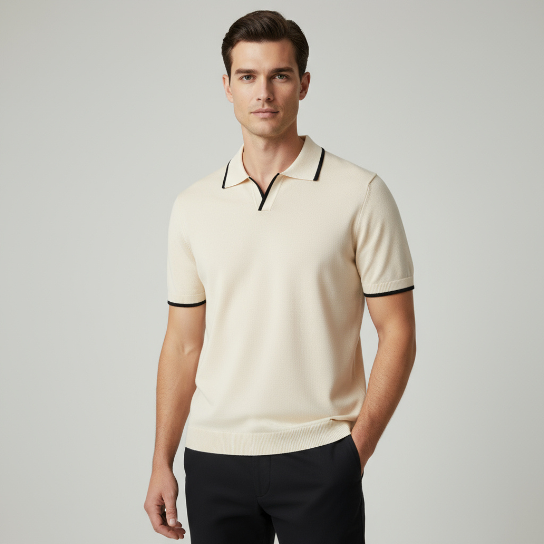 BYRAVERNO | Men’s Contrast Slim Polo – Refined Edge
