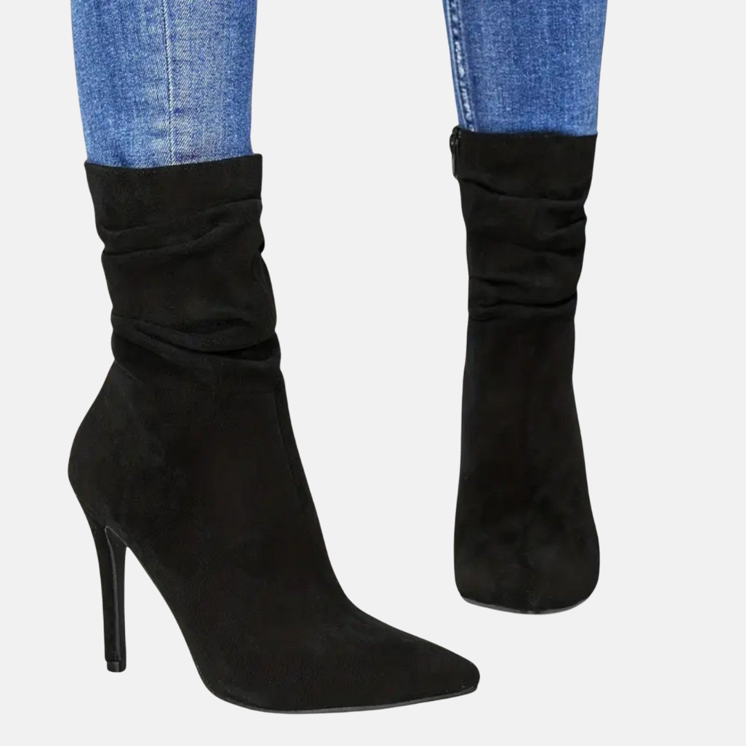 RAVERNO | Women’s Pointed Toe Heeled Boots – Grace Sculpted Elegance