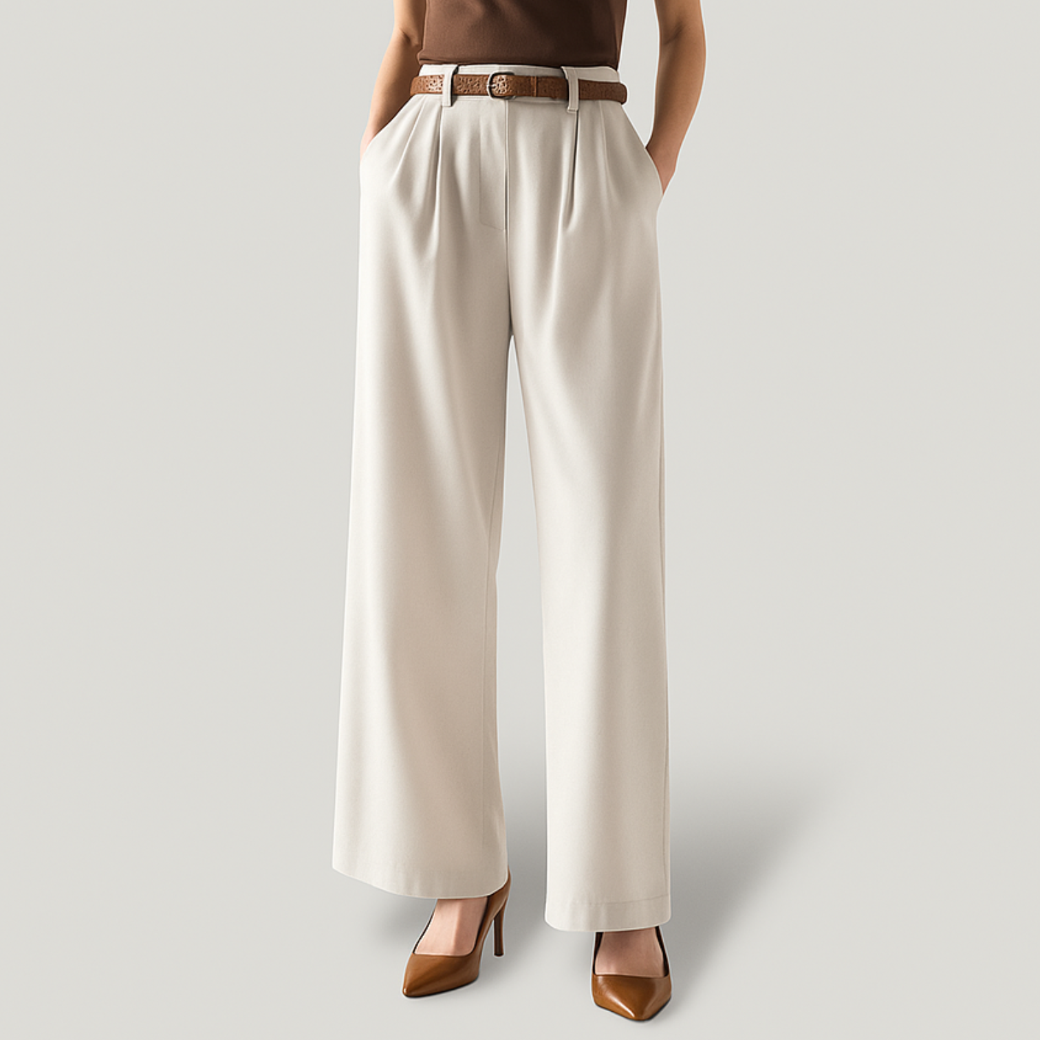 BYRAVERNO | Women’s Wide Capri Pants – Effortless Tailored Ease
