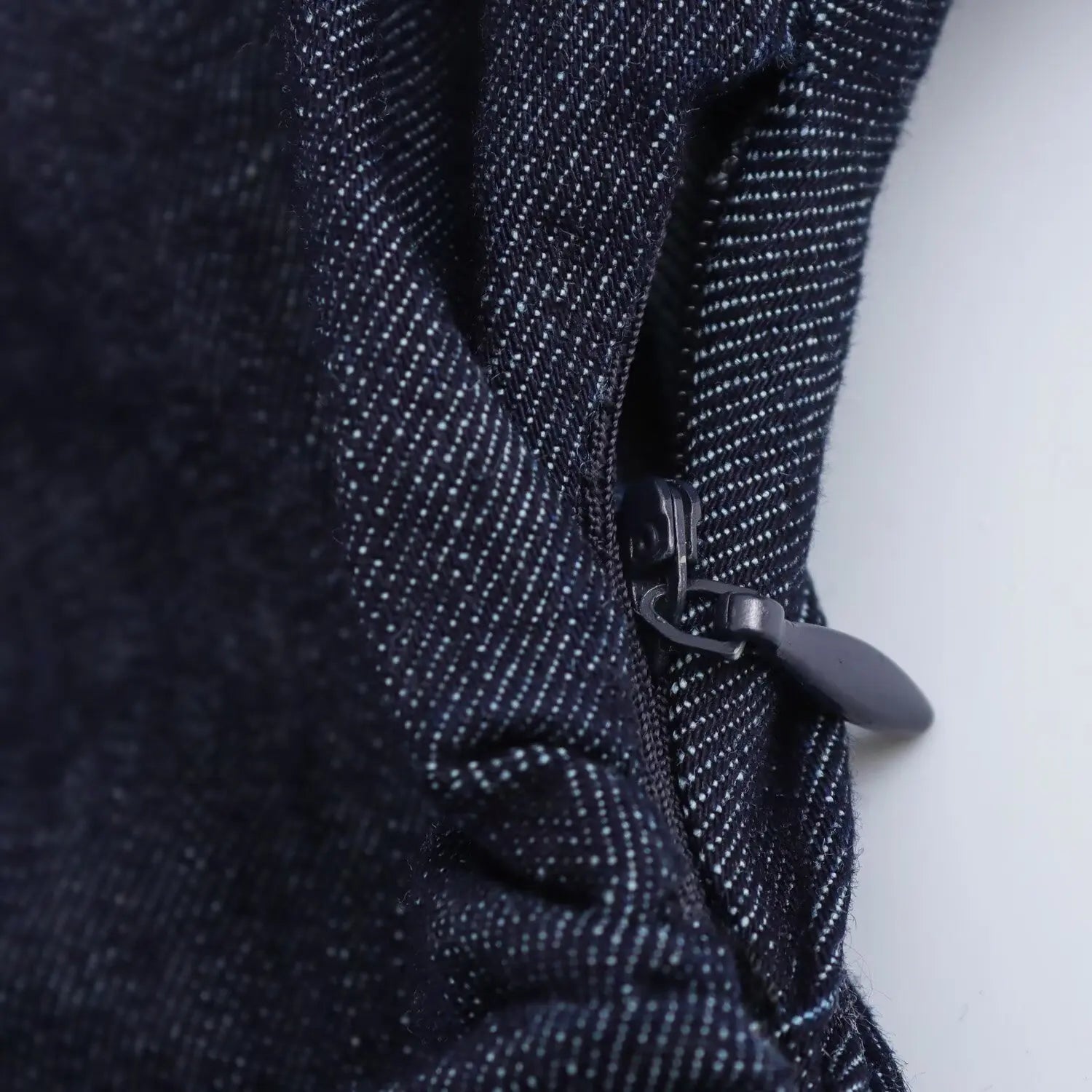 RAVERNO | Women’s Denim Midi Dress – Lapel Zip Sculpted Fit