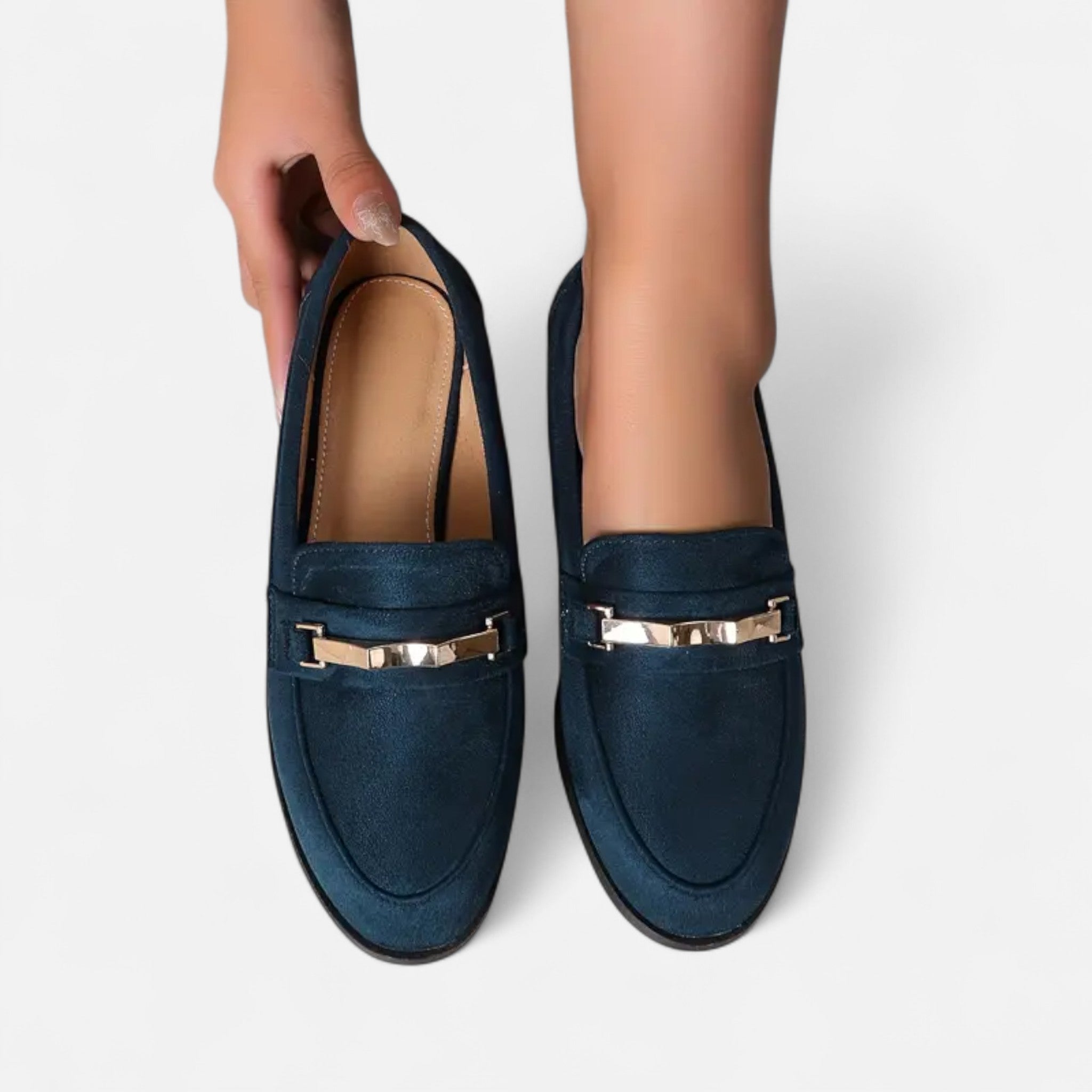 BYRAVERNO | Women’s Loafers – Chic Metallic Accent Elegance