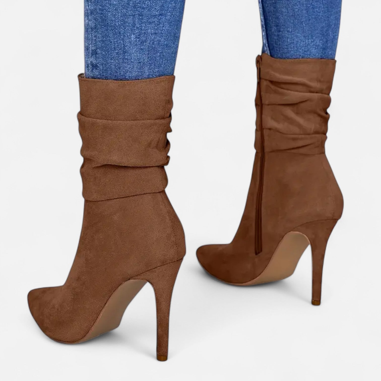RAVERNO | Women’s Pointed Toe Heeled Boots – Grace Sculpted Elegance