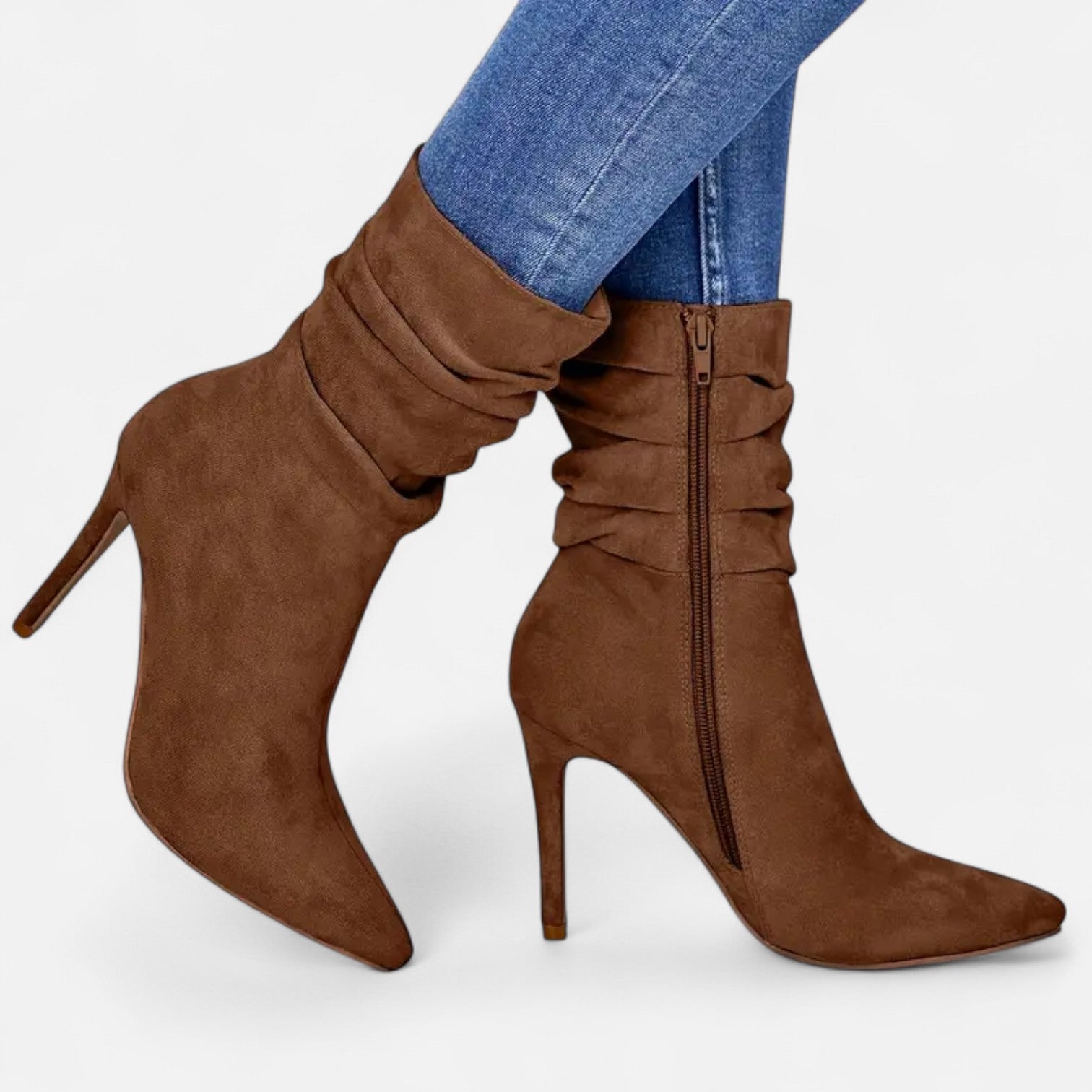 RAVERNO | Women’s Pointed Toe Heeled Boots – Grace Sculpted Elegance