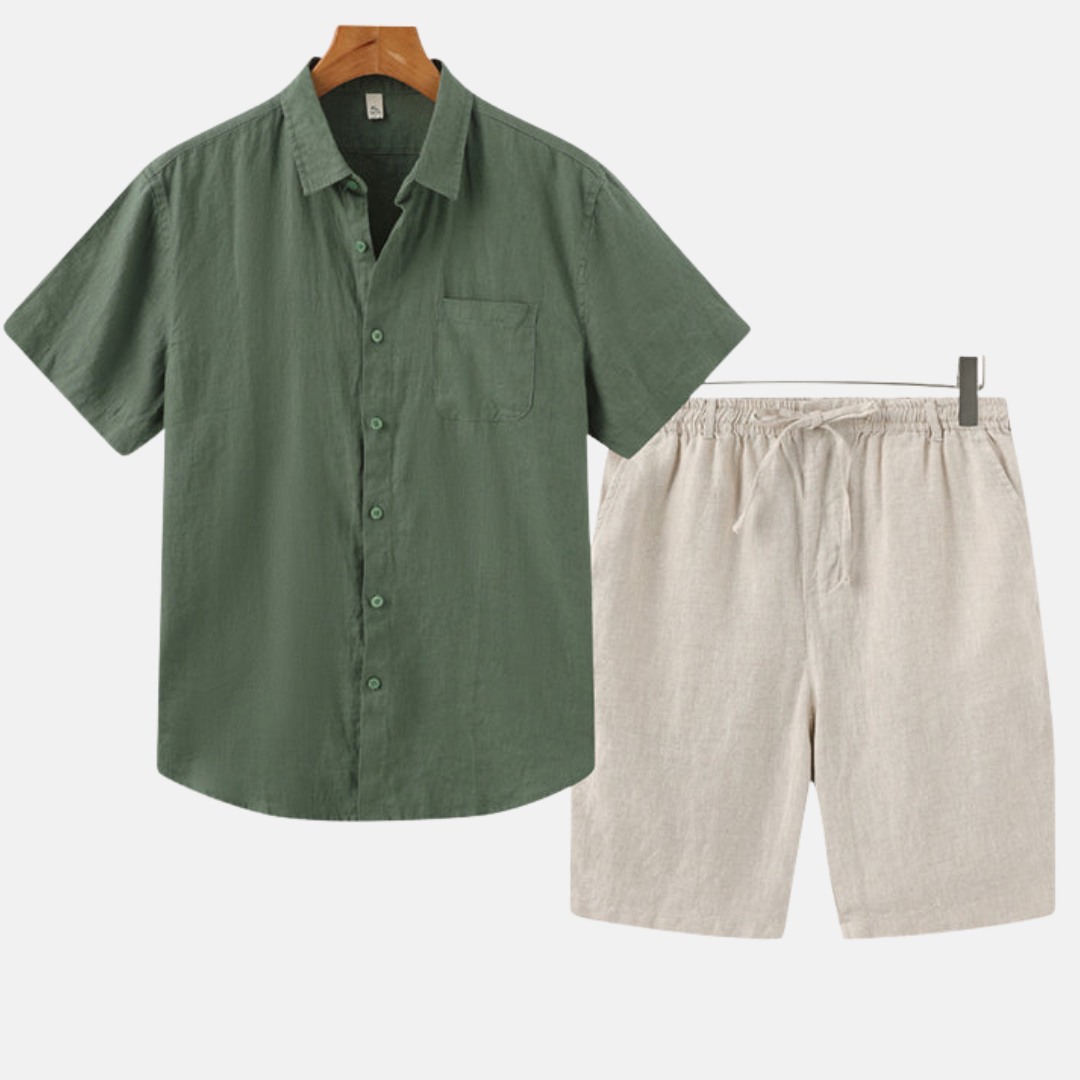 RAVERNO | Men’s Linen Two Piece Summer Set – Refined Duo Styling
