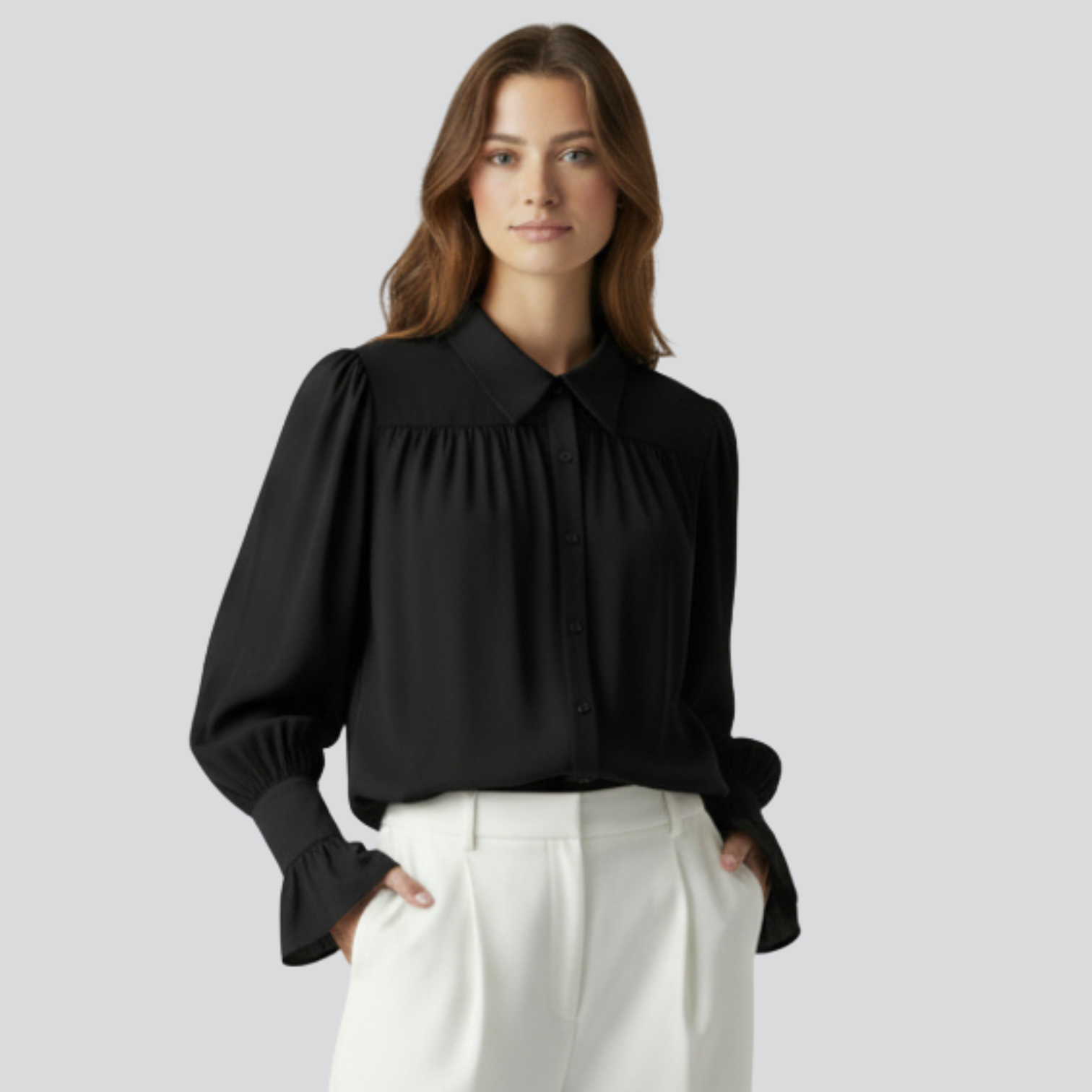 RAVERNO | Women’s Loose Collared Shirt – BornLadies Effortless Tailored Ease