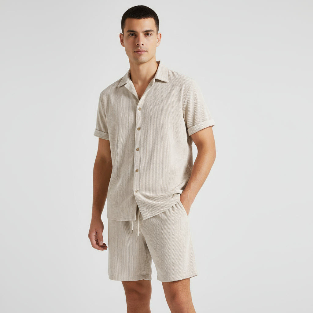 RAVERNO | Men’s Short-Sleeved Set – Linen Relaxed Two Piece
