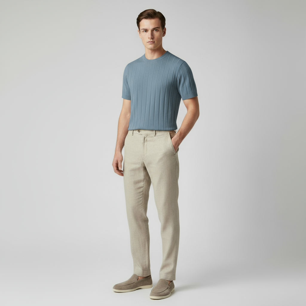 RAVERNO | Men’s Ribbed T-Shirt - Cannes Contemporary Core