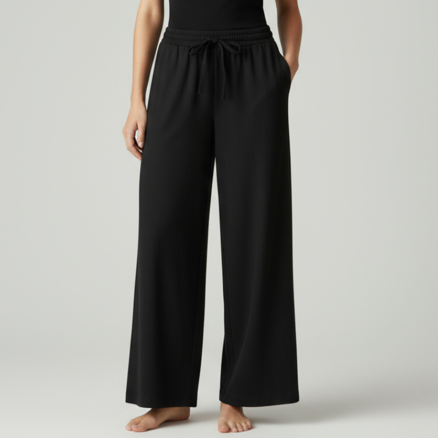 RAVERNO | Women’s Linen Wide-Leg Pants – Slack Loose Drawstring