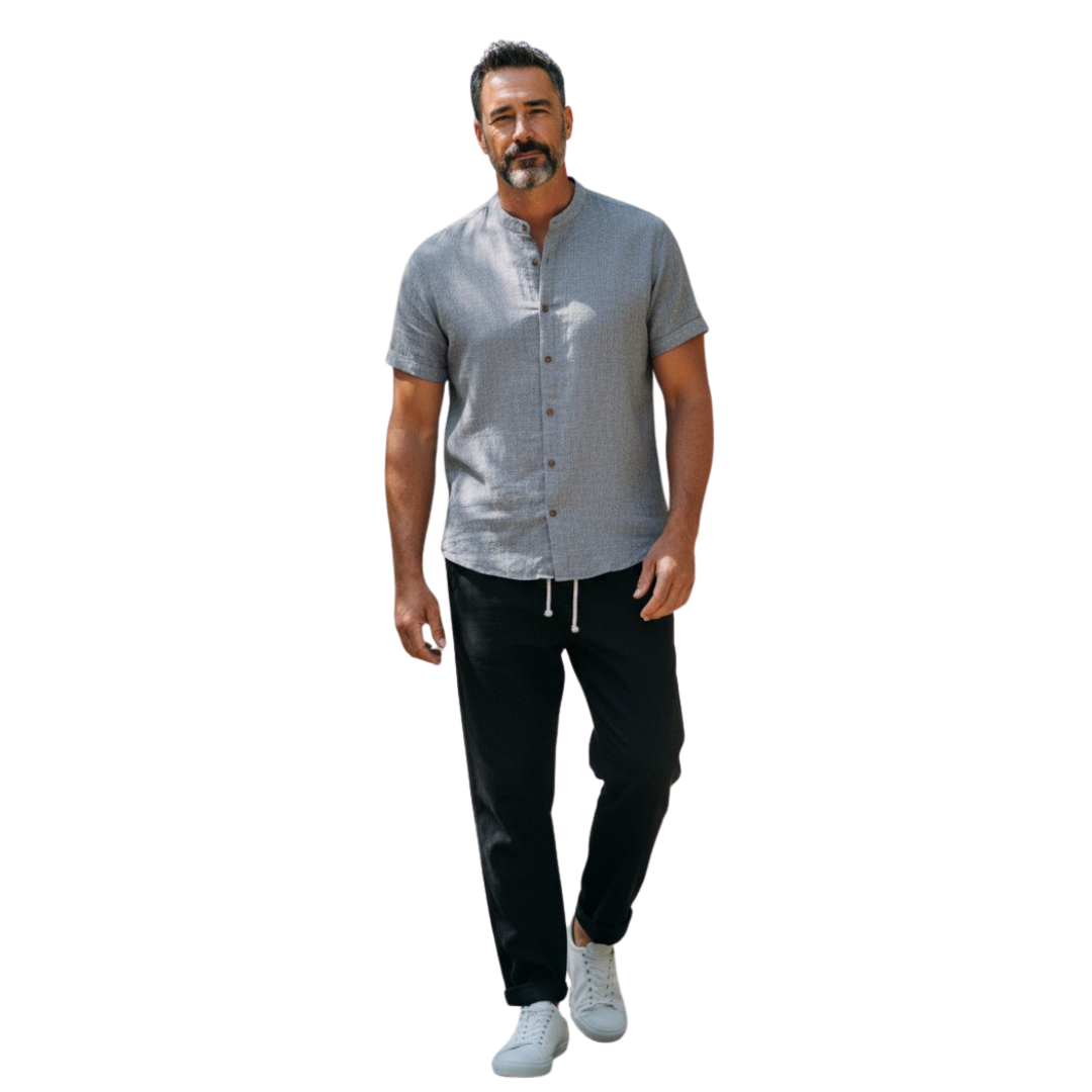 RAVERNO | Men’s Linen Short-Sleeved Set – Dominica Relaxed Duo