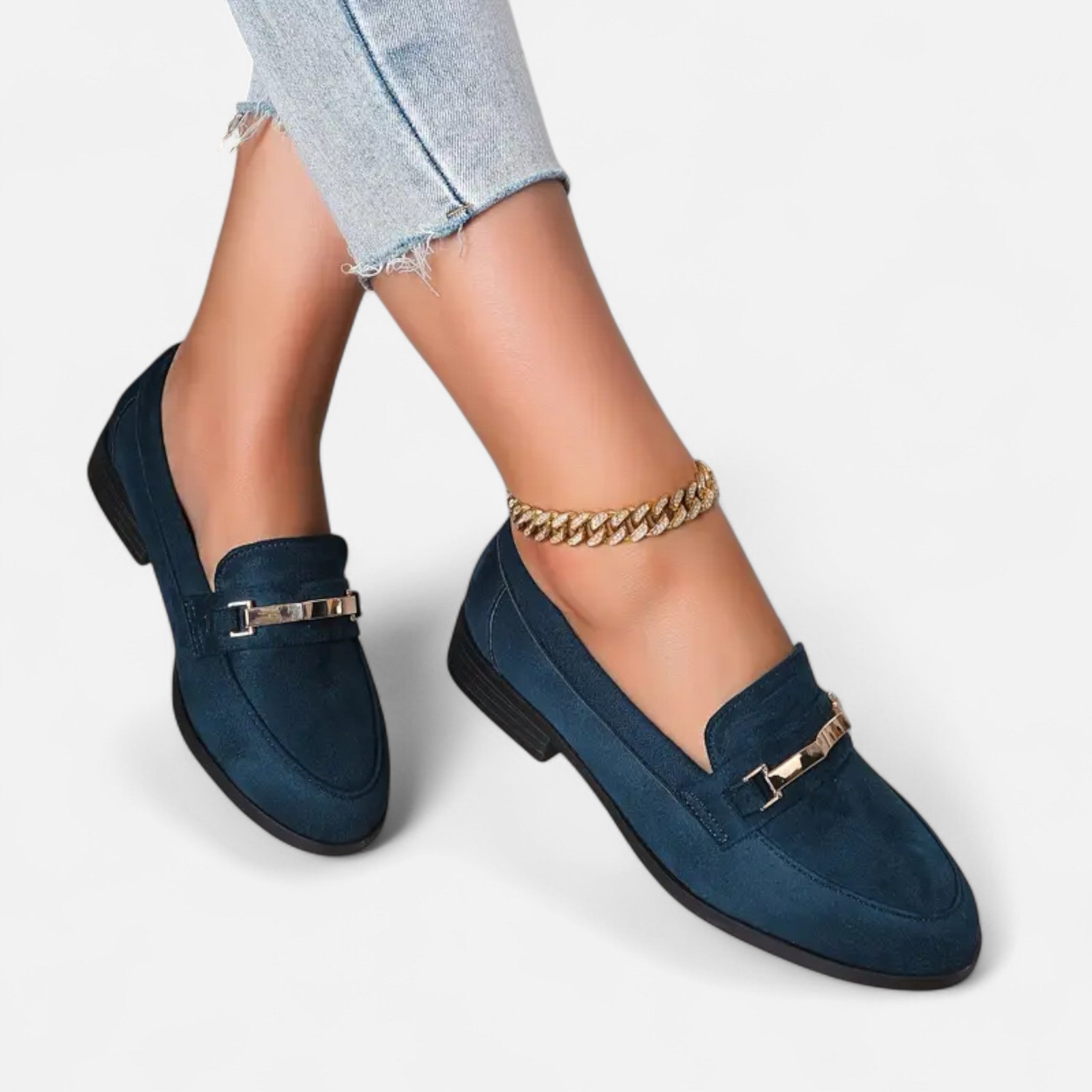 RAVERNO | Women’s Loafers – Chic Metallic Accent Elegance