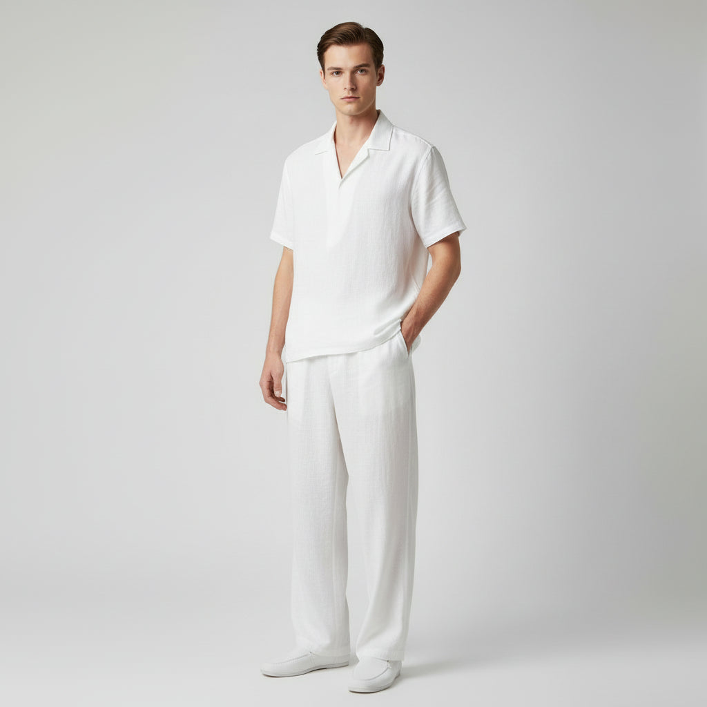 BYRAVERNO | Men’s Cotton Polo & Trouser Set – Premium Comfort & Modern Style