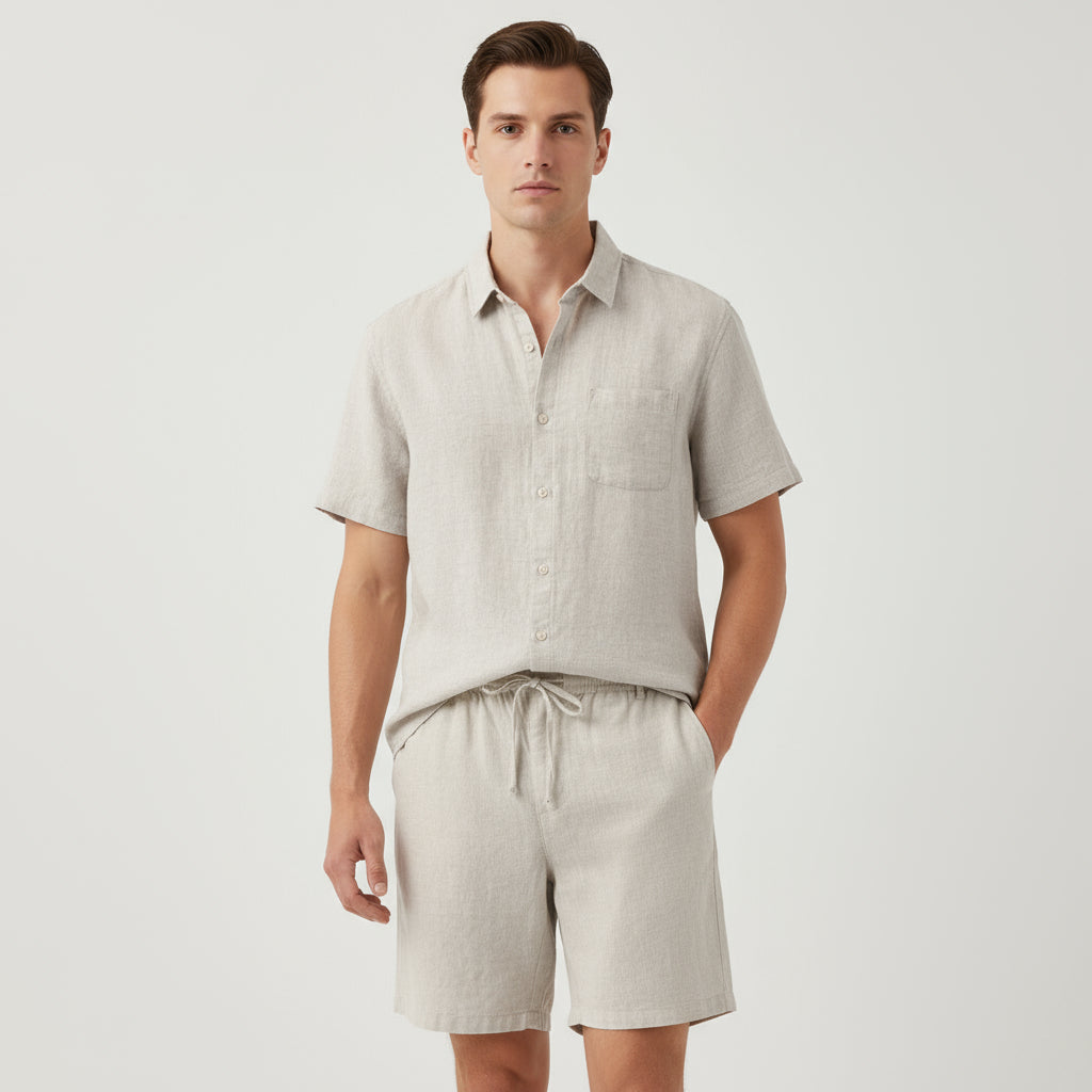 RAVERNO | Men’s Linen Two Piece Summer Set – Refined Duo Styling
