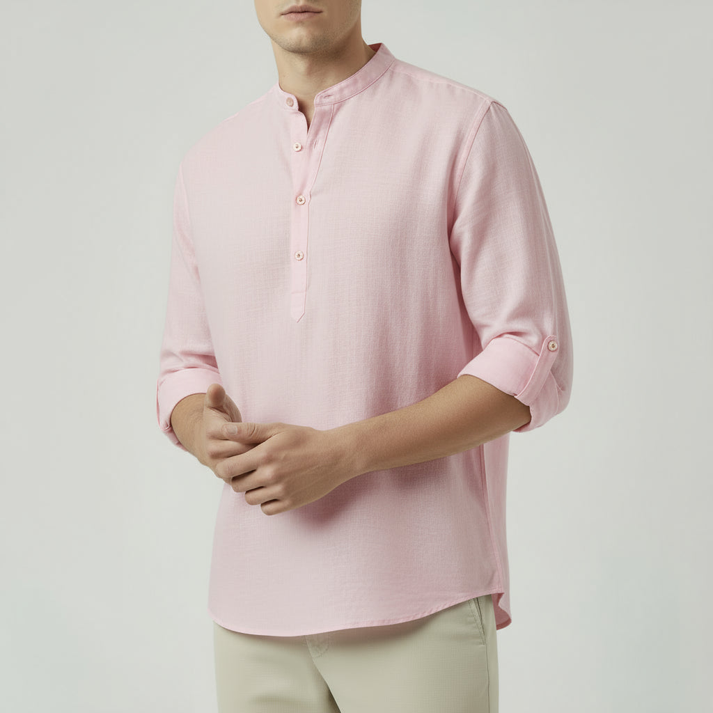 RAVERNO | Men’s Linen Long Sleeve Shirt - Breathable Timeless Fit