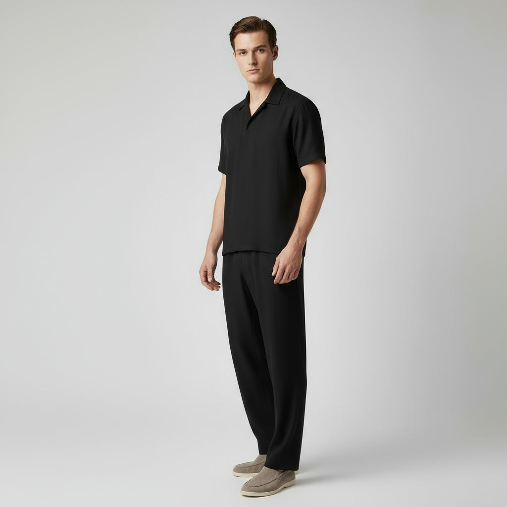 BYRAVERNO | Men’s Cotton Polo & Trouser Set – Premium Comfort & Modern Style