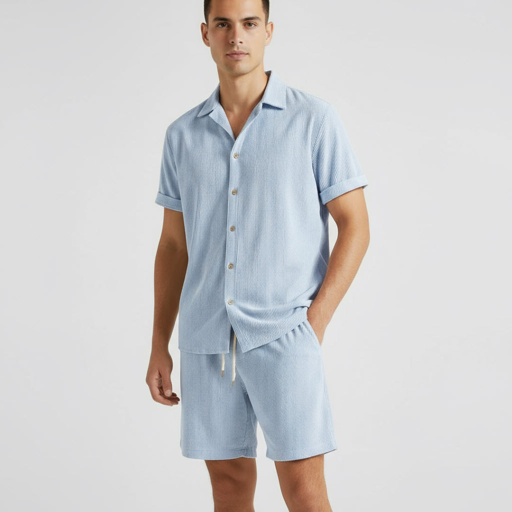 RAVERNO | Men’s Short-Sleeved Set – Linen Relaxed Two Piece
