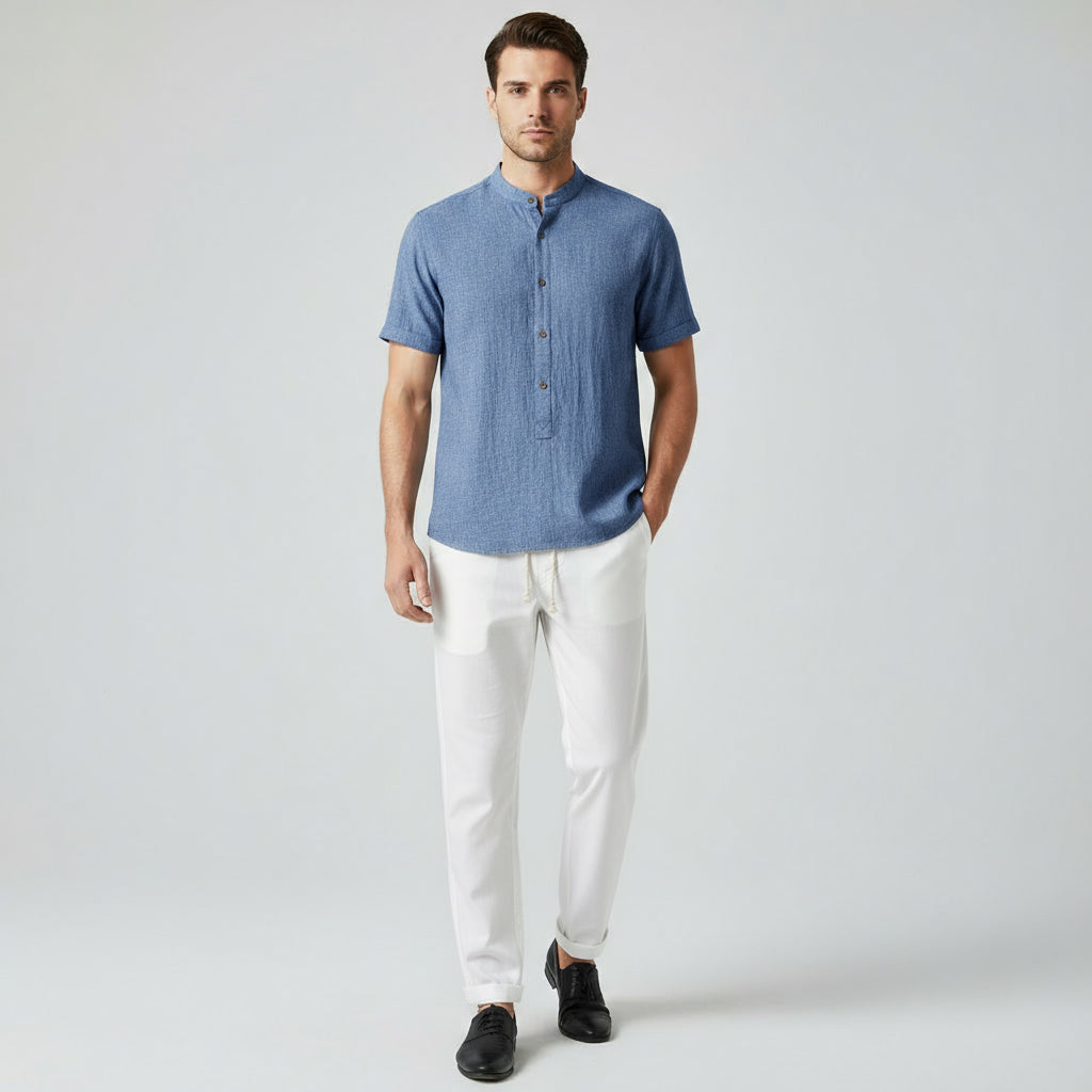 RAVERNO | Men’s Linen Short-Sleeved Set – Dominica Relaxed Duo