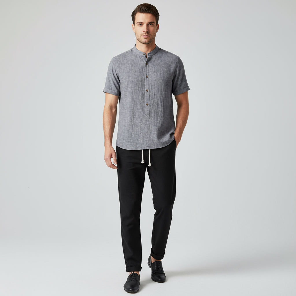 RAVERNO | Men’s Linen Short-Sleeved Set – Dominica Relaxed Duo