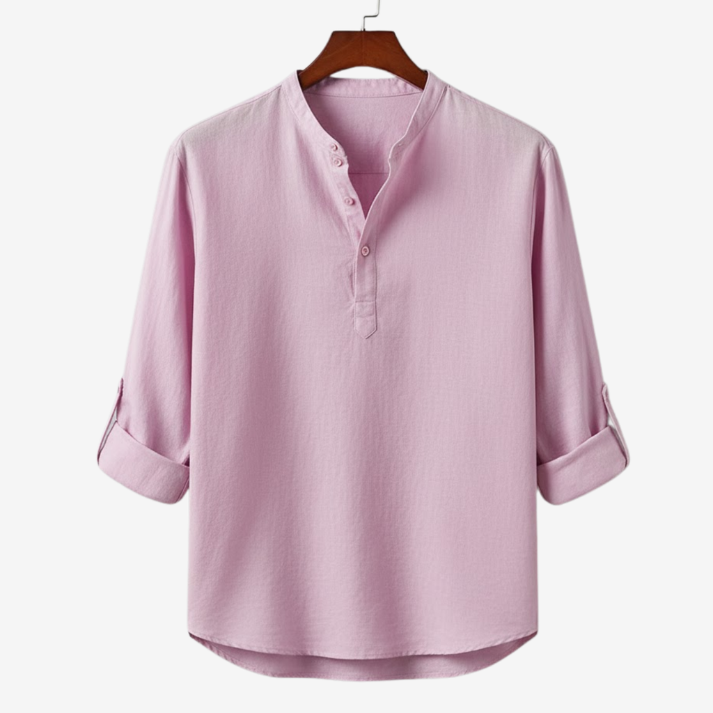 RAVERNO | Men’s Linen Long Sleeve Shirt - Breathable Timeless Fit