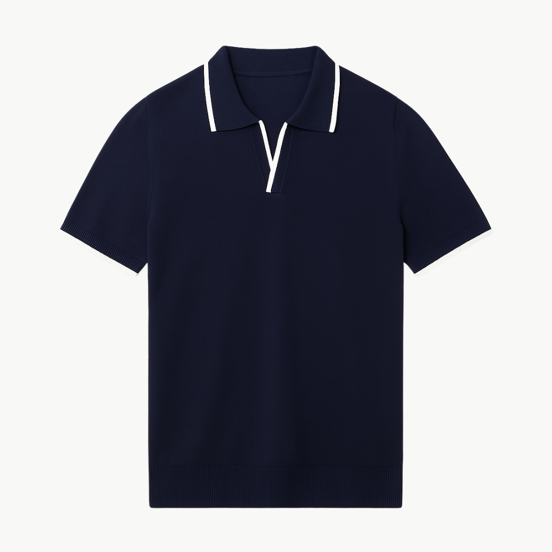RAVERNO | Men’s Contrast Slim Polo – Refined Edge