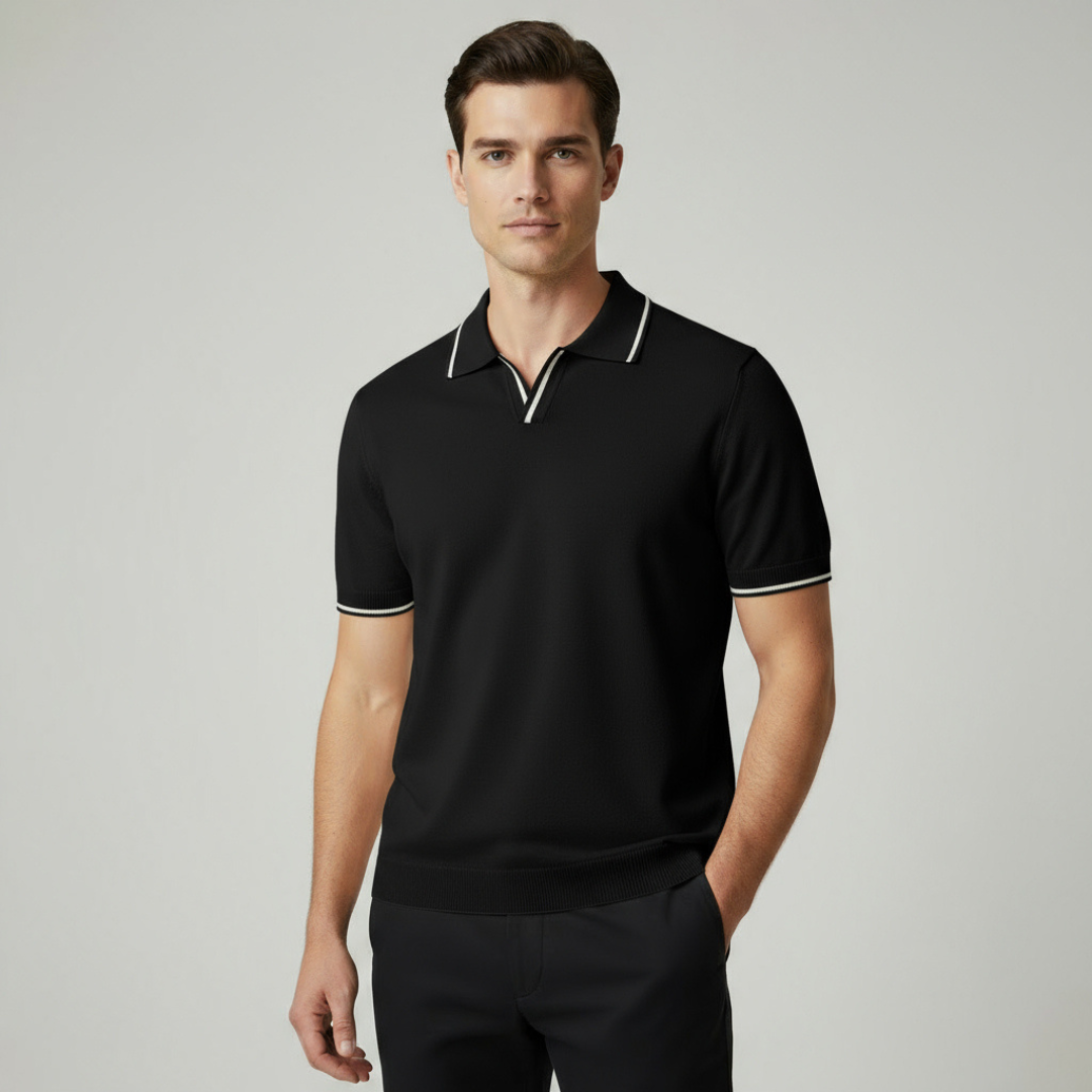 RAVERNO | Men’s Contrast Slim Polo – Refined Edge