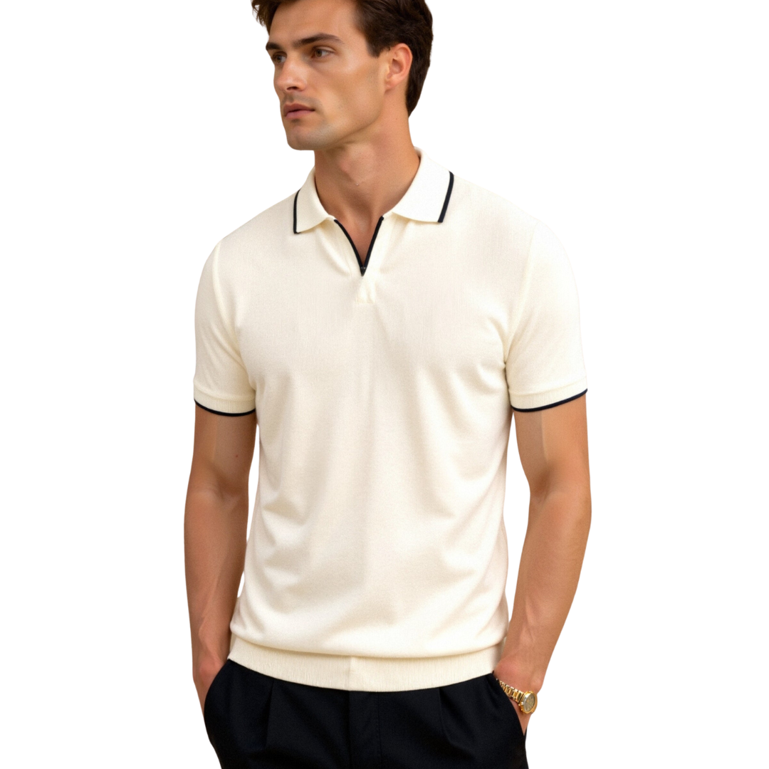 RAVERNO | Men’s Contrast Slim Polo – Refined Edge