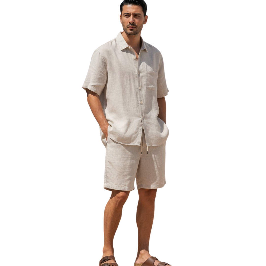 RAVERNO | Men’s Linen Combo Shorts – Refined Duo Styling