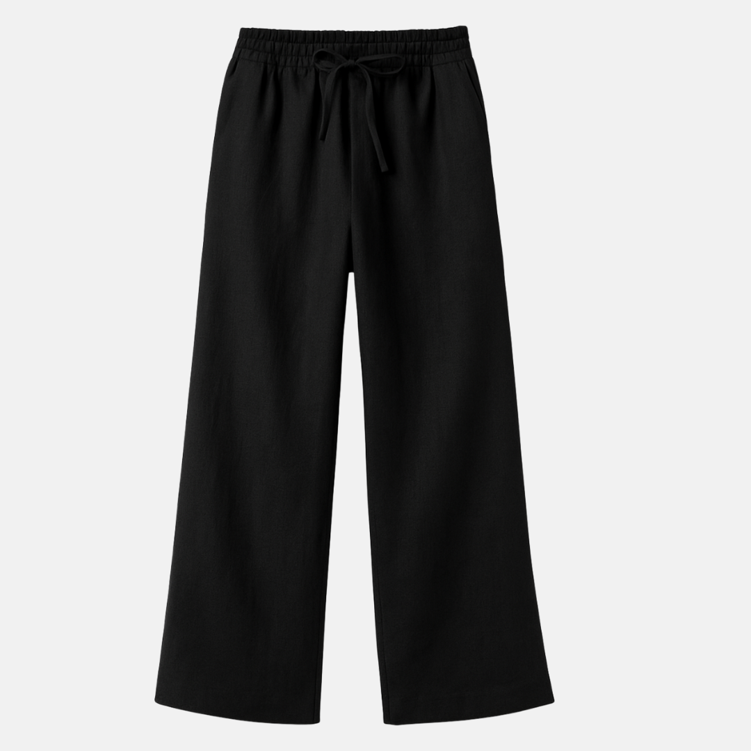 RAVERNO | Women’s Linen Wide-Leg Pants – Slack Loose Drawstring