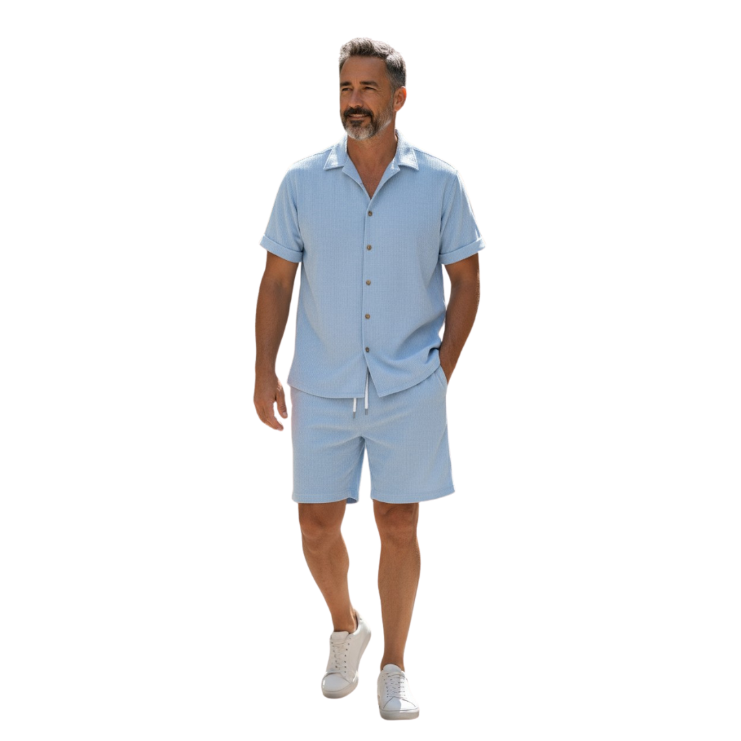 RAVERNO | Men’s Short-Sleeved Set – Linen Relaxed Duo