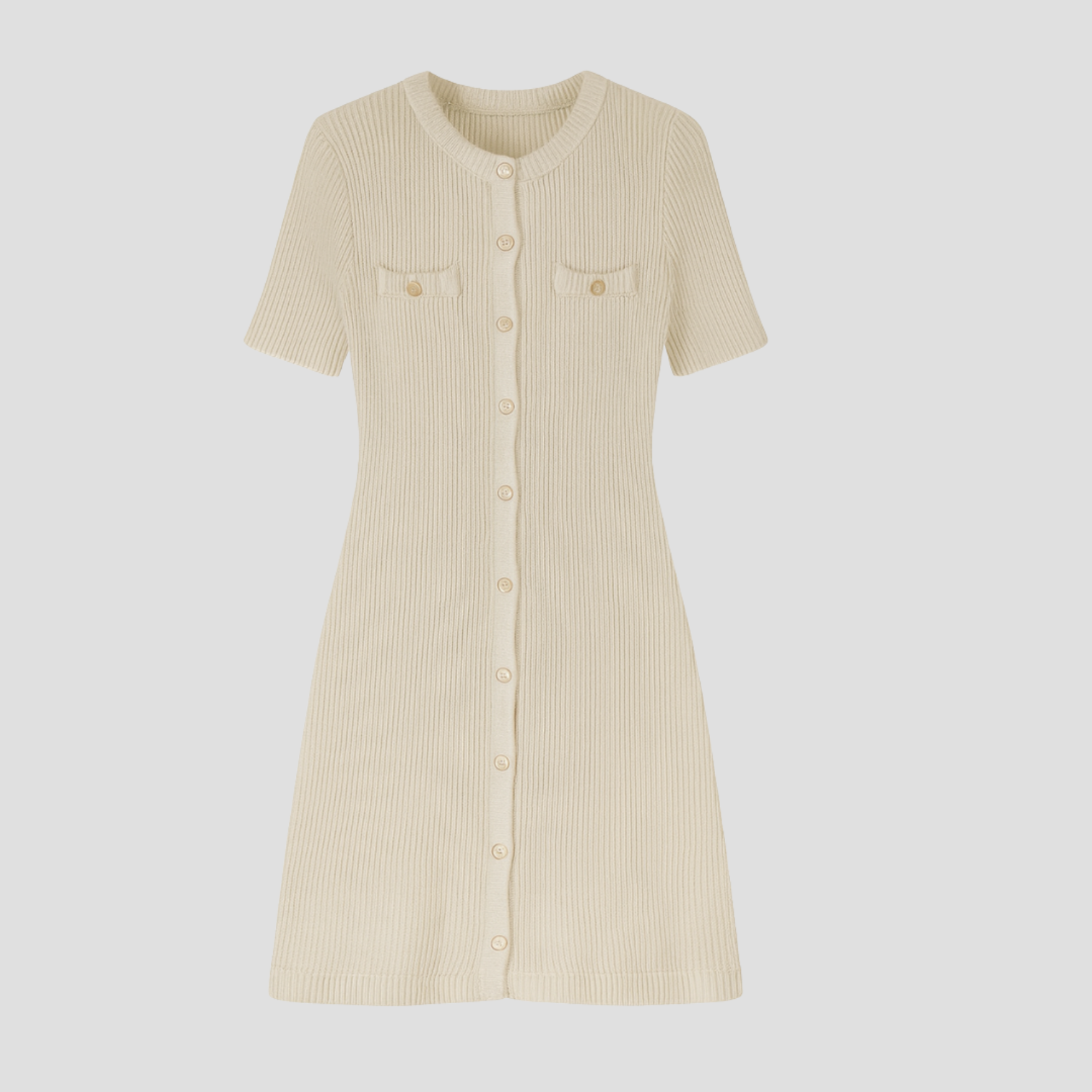 RAVERNO | Women’s Knitted Mini Dress – Elegant Rib Statement