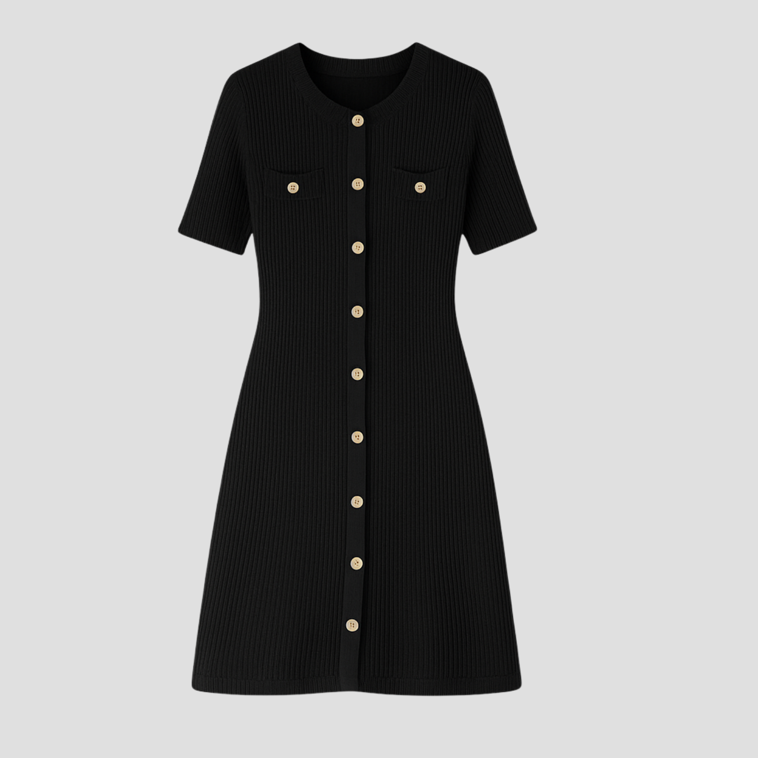 RAVERNO | Women’s Knitted Mini Dress – Elegant Rib Statement