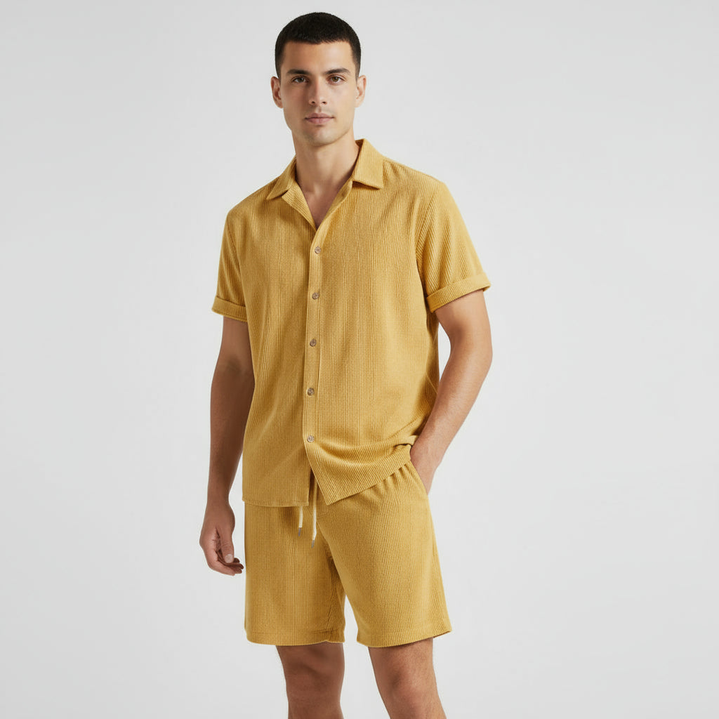 RAVERNO | Men’s Short-Sleeved Set – Linen Relaxed Two Piece